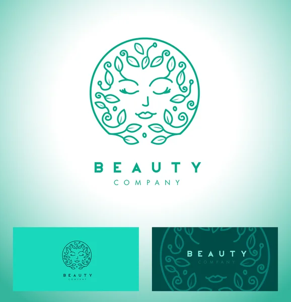 Beauté visage féminin logo — Image vectorielle