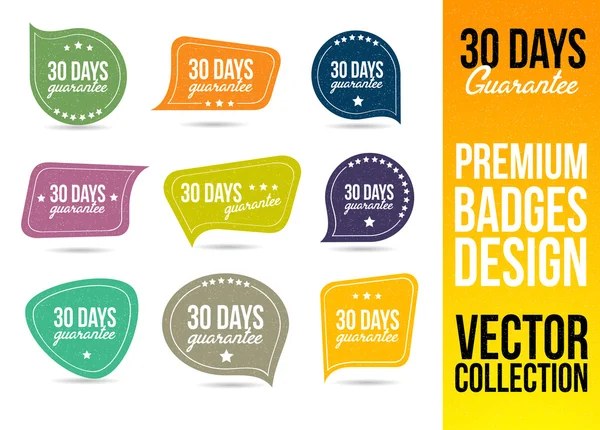 30 Days Guarantee Logo Badge Emblem — Stock Vector