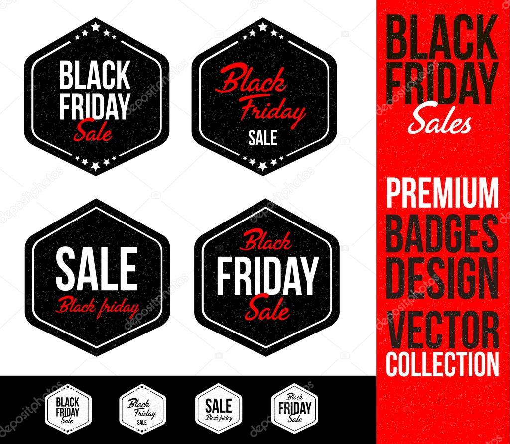 Black Friday Logo Badge and Emblem in Flat Design Style