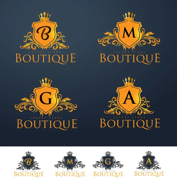 Logotipo o insignia elegante del monograma de lujo — Archivo Imágenes Vectoriales