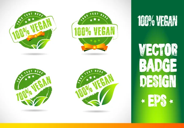 100% vegan distintivo Logo Vector —  Vetores de Stock