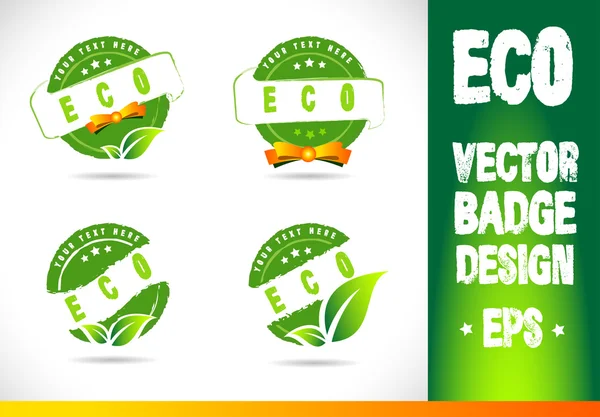 Eco Badge Logo Vector — Stock Vector