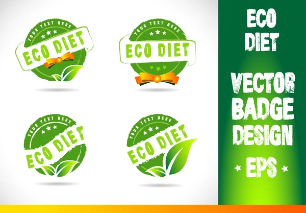 Eco dieta Badge Vector — Vetor de Stock