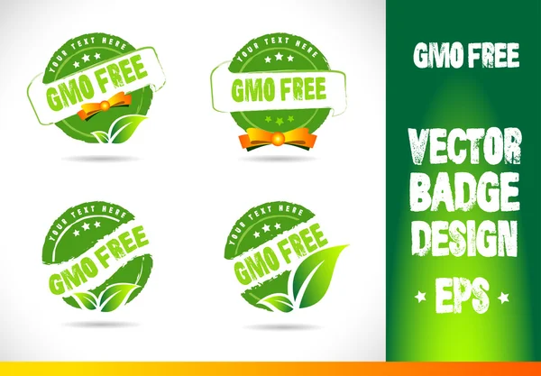 Vetor logotipo distintivo livre de OGM —  Vetores de Stock