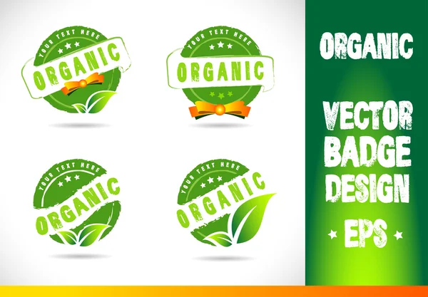 Odznaka organiczny wektor Logo — Wektor stockowy