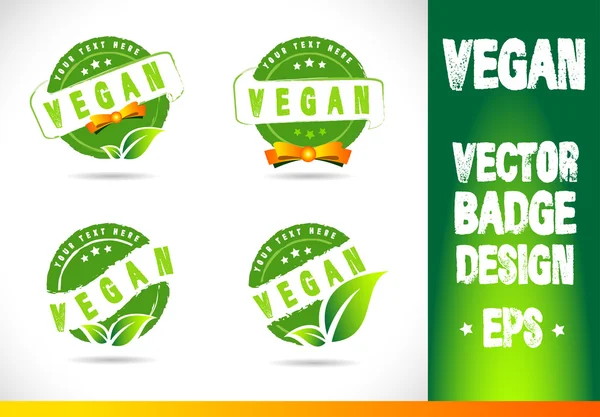Emblema Vegan Logo Vector —  Vetores de Stock