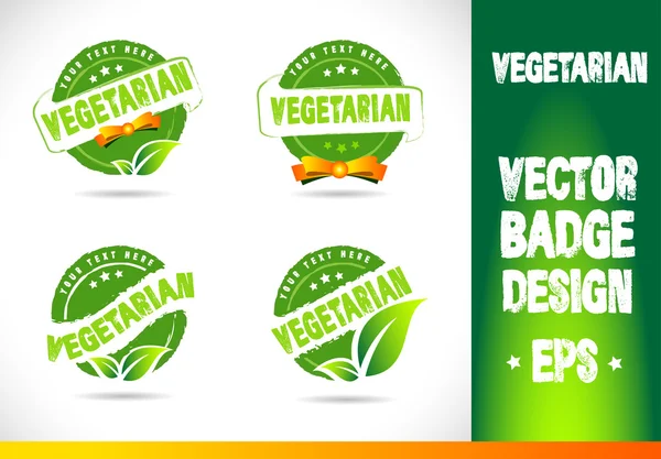 Vetor de emblema vegetariano —  Vetores de Stock