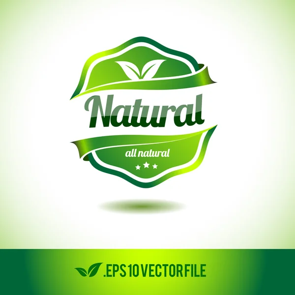 Sello de etiqueta insignia natural — Vector de stock