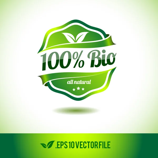 Sello de etiqueta de insignia 100% Bio — Vector de stock