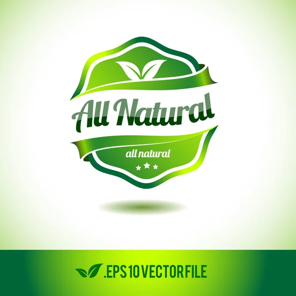 Todo sello de etiqueta de insignia natural — Vector de stock