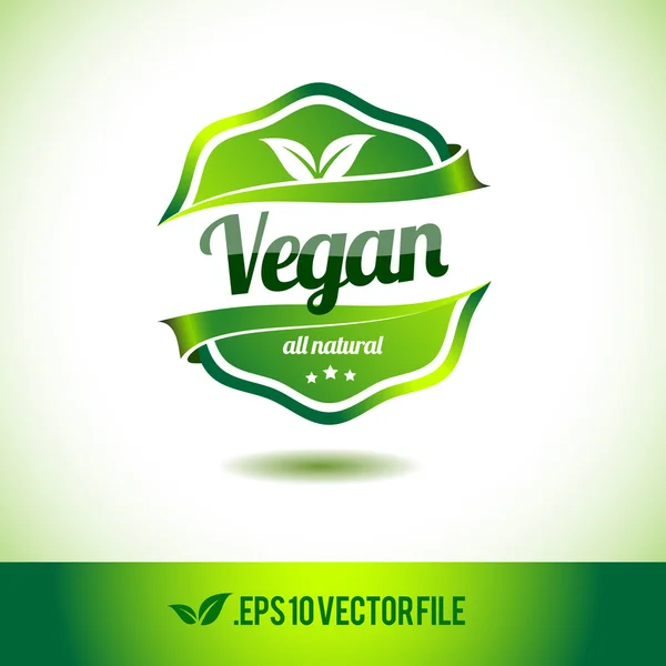 Veganská odznak popisek pečeť — Stockový vektor