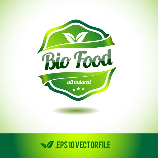 Bio voeding badge label zegel — Stockvector