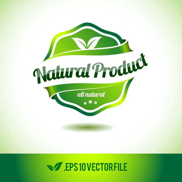 Selo de rótulo de crachá de produto natural —  Vetores de Stock