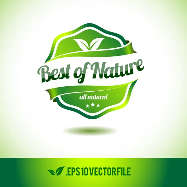 Mejor sello de etiqueta de insignia de naturaleza — Vector de stock