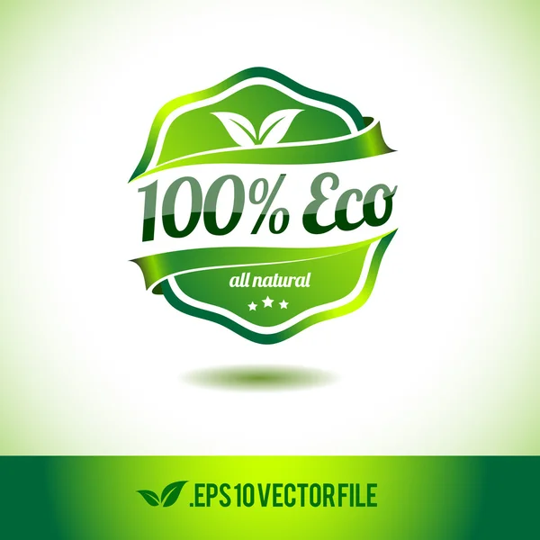 Guarnizione etichetta badge 100% eco — Vettoriale Stock