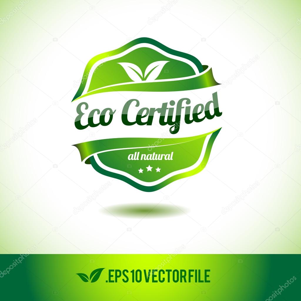 Eco certified badge label seal — Stock Vector © twindesigner 123250016