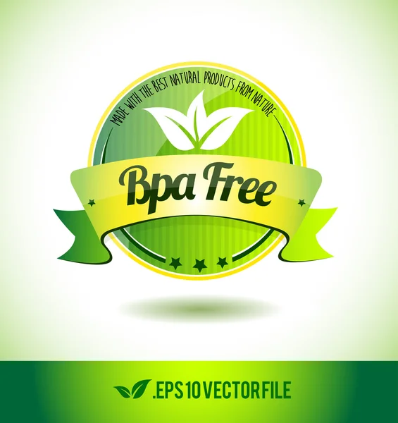 BPA wolna odznaka etykieta foka tekst słowo — Wektor stockowy