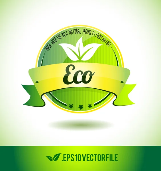 Eco badge etichetta sigillo testo tag parola — Vettoriale Stock