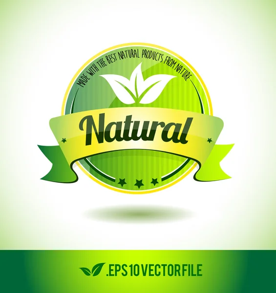 Etiqueta de insignia natural sello texto etiqueta palabra — Vector de stock