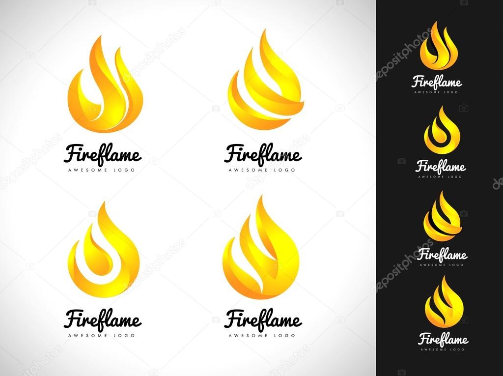 Fire Flame Logo. 3D Fire Logo Concept. Flame Icon 
