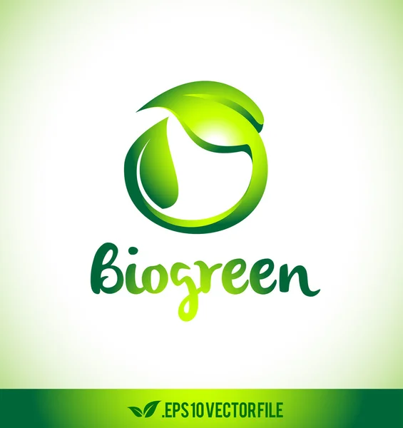 Blad-Logo, Bio Logo pictogram Bladeren — Stockvector