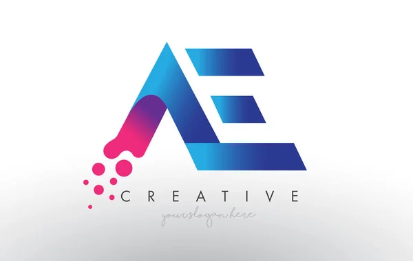 Letter Design Creative Dots Bubble Circles Blue Pink Colors Vector — Stock Vector