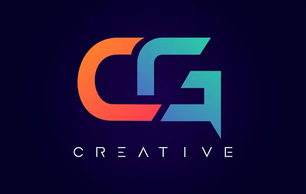 Logo Letter Design Com Conceito Criativo Moderno Laranja Azul Cores — Vetor de Stock