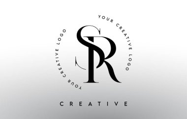 Serif Tipografi Yazı Tipi ve Zarif Modern Görünümlü SR Harf Logosu Tasarımı