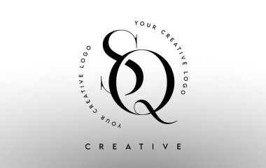 Serif Tipografi Yazı Tipi ve Zarif Modern Görünümlü SQ Harf Logosu Tasarımı