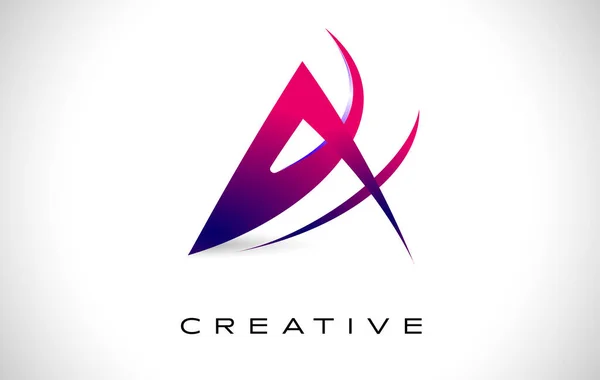 Letter Logo Design Vector Creative Modern Design Shape Purple Colors — ストックベクタ