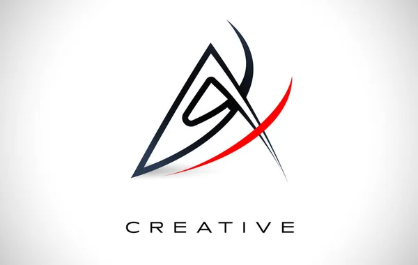 Letter Logo Design Vector Creative Modern Design Shape Black Red — Stock Vector