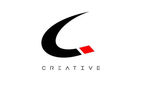 Modern Letter Logo Design Creative Look Black Red Colors Vector — 스톡 벡터