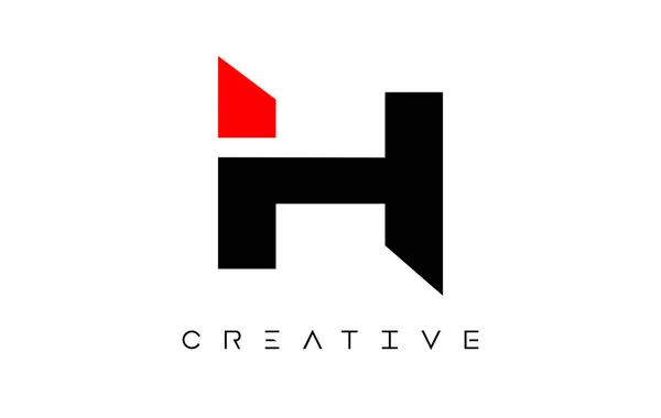 Modern Harf Logosu Tasarımı Siyah Kırmızı Renk Vektörlerinde Yaratıcı Görünüm — Stok Vektör