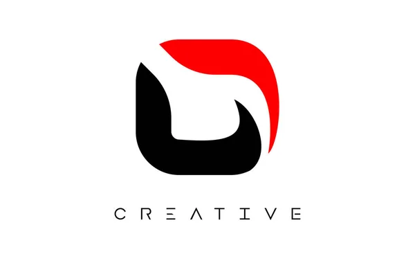Modern Letter Logo Design Creative Look Black Red Colors Vector — Stock Vector