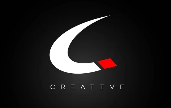 Логотип Дизайну Літер Білими Червоними Кольорами Чорному Тлі Вектор — стоковий вектор