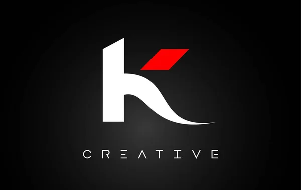 Letter Design Logo White Red Color Black Background Vector — 스톡 벡터