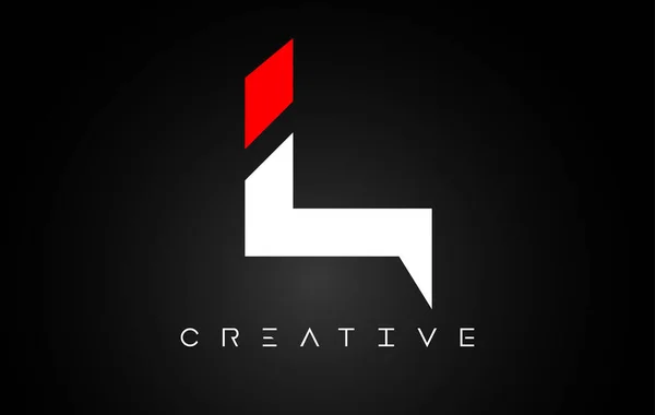 Lettre Design Logo Avec Des Couleurs Blanches Rouges Sur Fond — Image vectorielle