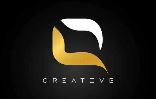 Logo Lettera Oro Con Aspetto Creativo Moderno Texture Oro — Vettoriale Stock