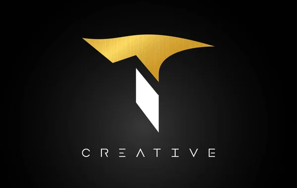 Logotipo Letra Oro Con Aspecto Creativo Moderno Textura Oro — Vector de stock