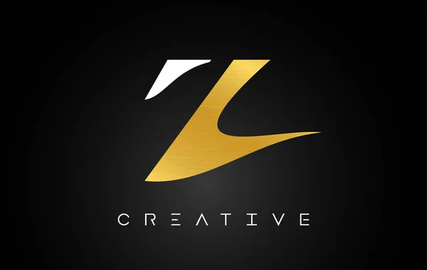 Golden Letter Logotypen Med Kreativt Modernt Utseende Och Guldstruktur — Stock vektor