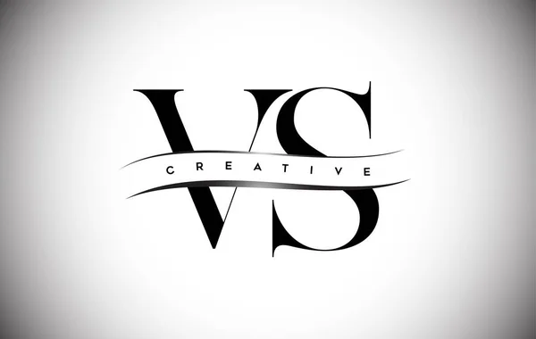 Logo Lettre Avec Lettre Serif Coupure Créative Milieu — Image vectorielle