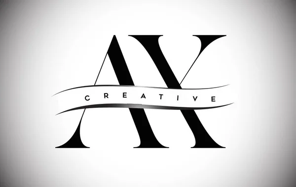 Carta Logotipo Com Serif Carta Corte Criativo Meio —  Vetores de Stock