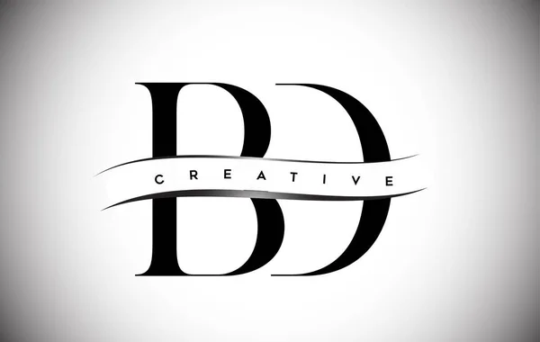 Brev Logotyp Med Serie Brev Och Creative Cut Mitten — Stock vektor