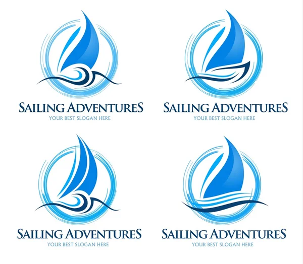 Логотип лодки — стоковый вектор
