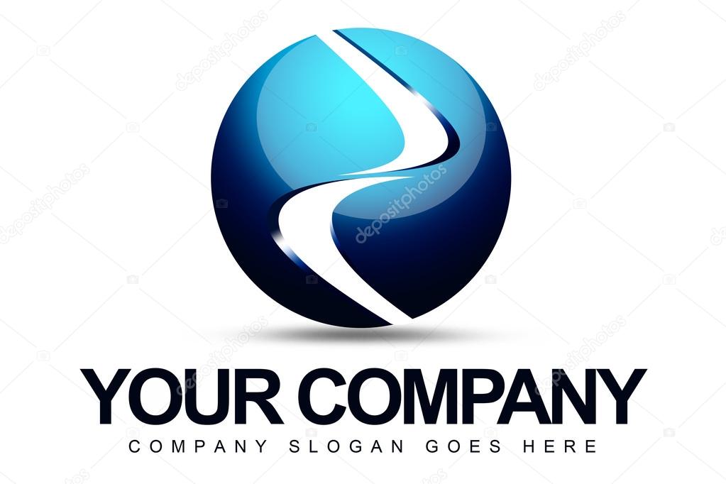 An illustration of a logo representing a 3d sphere.