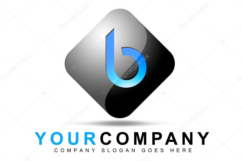 An illustration of a logo representing Letter B logo on a 3d rounded square shape.
