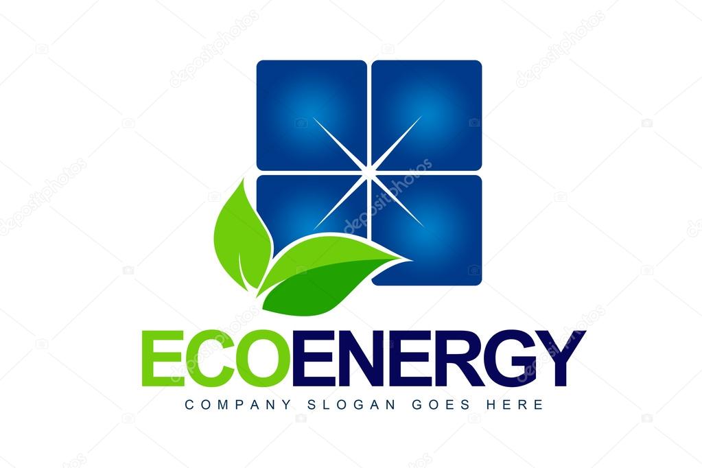 An illustration of a logo representing green solar energy concept.