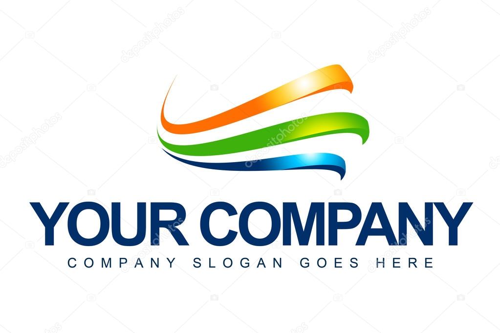 An illustration of a business company logo representing abstract colorful shapes.