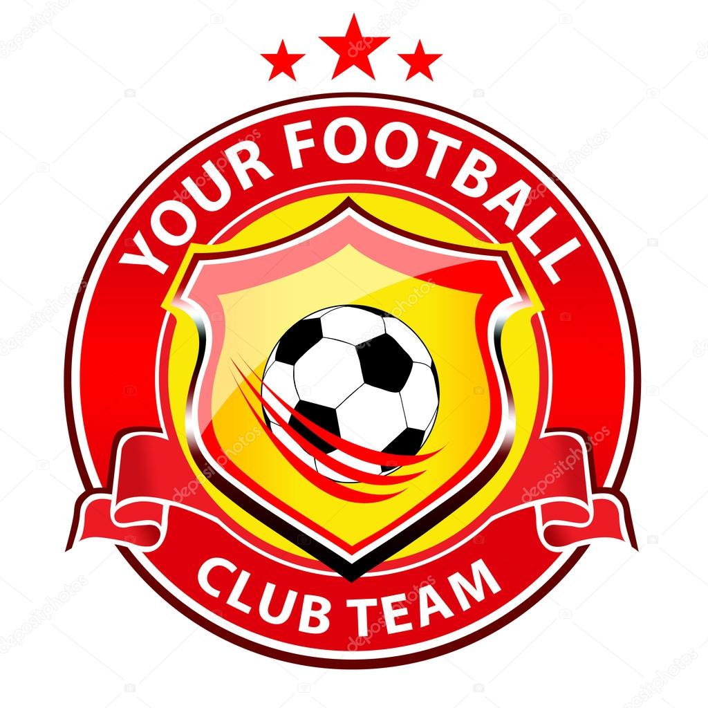 Logo representing a soccer team club with football ball in the middle.