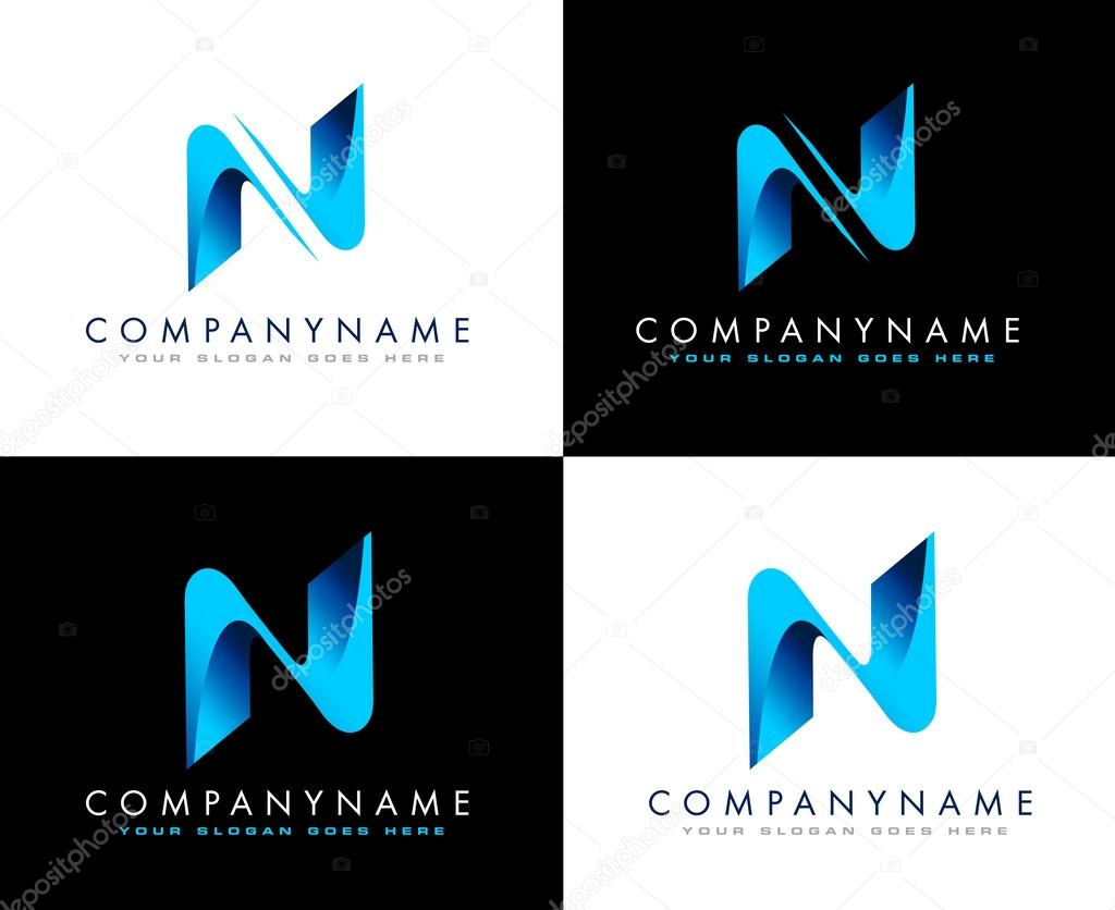Business Logo Illustration with abstract letter N